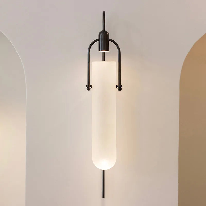 lampe murale moderne verre noir blanc éclairage led fixation murale quotidienne