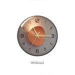 horloge murale moderne abstraite géométrique unique verre transparent aiguille quartz or gris bleu marine