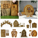 porte ronde bois clair motif cœur rustique ornement maison poupée