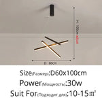 suspension lumineuse moderne noir led barres géométriques minimaliste télécommande
