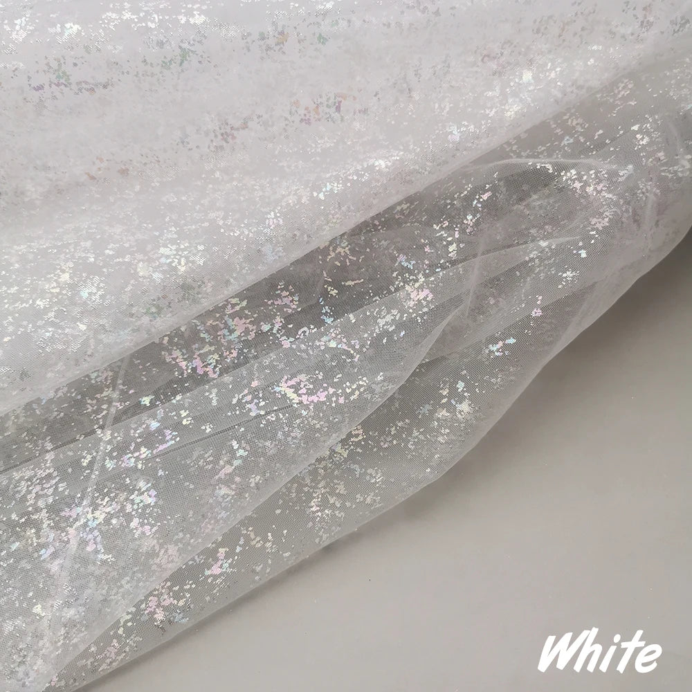tissu polyester brillant effet paillettes moderne vert pastel rose violet bleu clair opaque décoration