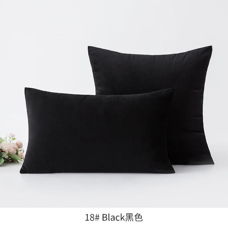 housse coussin violet velours doux décoration canapé chambre lit moderne unis 30x50cm 45x45cm