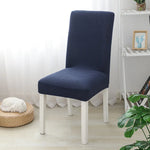 housse chaise marron noir bleu rose verte gris moderne spandex polyester jacquard unicolore elastic