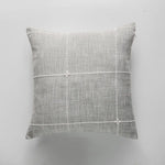 coussin carré coton lin 60x60cm motif carreaux moderne beige gris décoratif