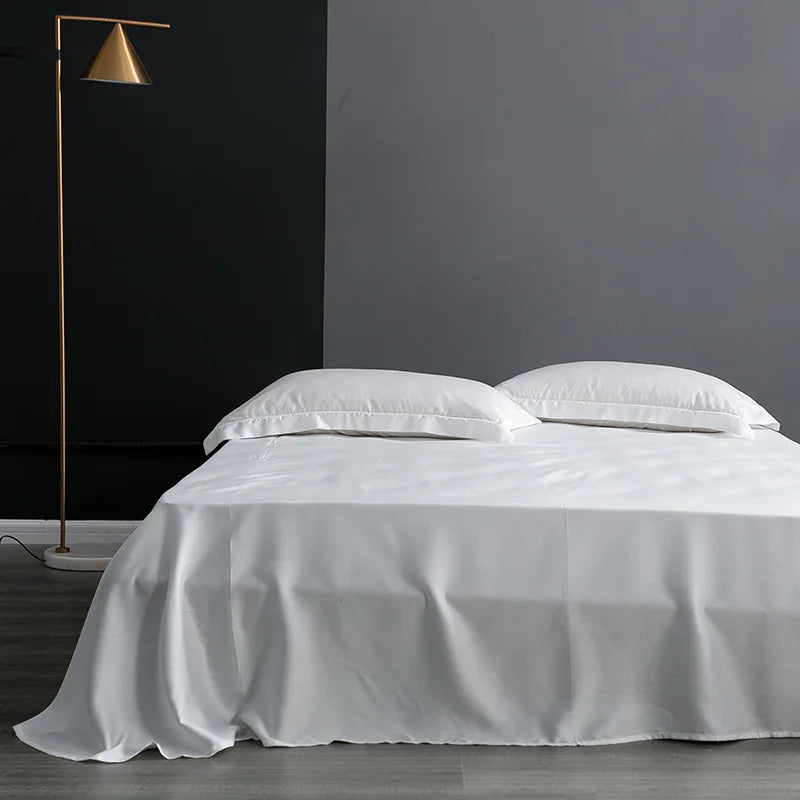 drap plat soie mûrier naturel uni lit double grande taille moderne