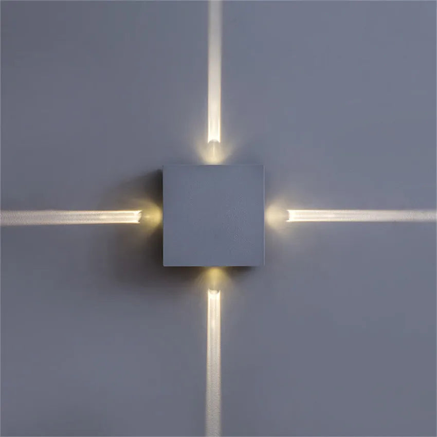 lampe murale moderne argentée chambre entrée étude quatre leds minimalistes