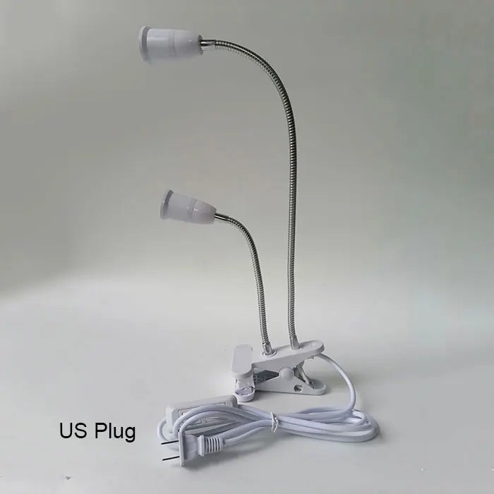 lampe flexible deux lumières pinces clipser blanc noir moderne fonctionnelle