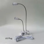 lampe flexible deux lumières pinces clipser blanc noir moderne fonctionnelle