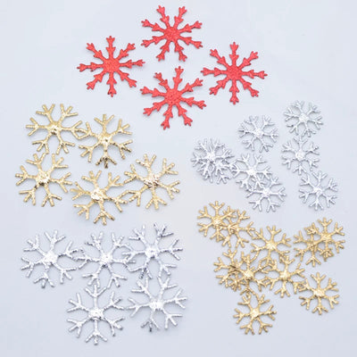 Lot de 200 patchs flocons de neige en tissu pour décoration Noël