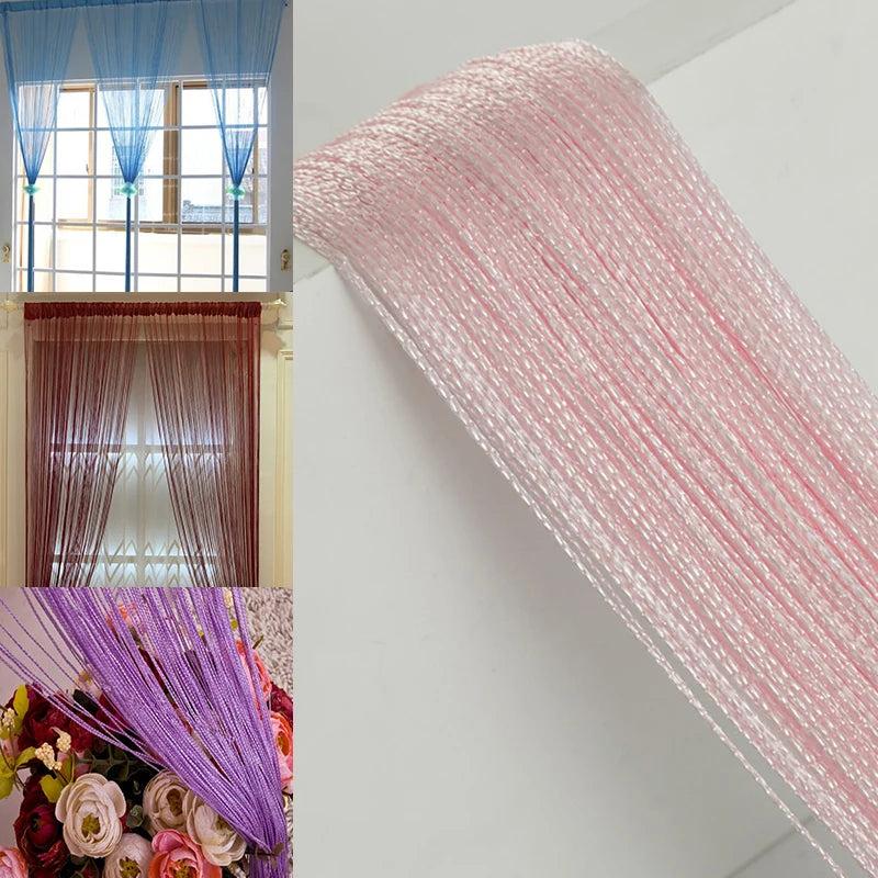 rideau filé franges argenté rose orange violet blanc turquoise moderne transparent semi transparent