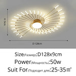 plafonnier moderne or noir lumineux acier alimentation électrique flux lumineux élevé chambre salon