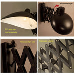 lampe murale industrielle articulée noir mat abat jour métal vis