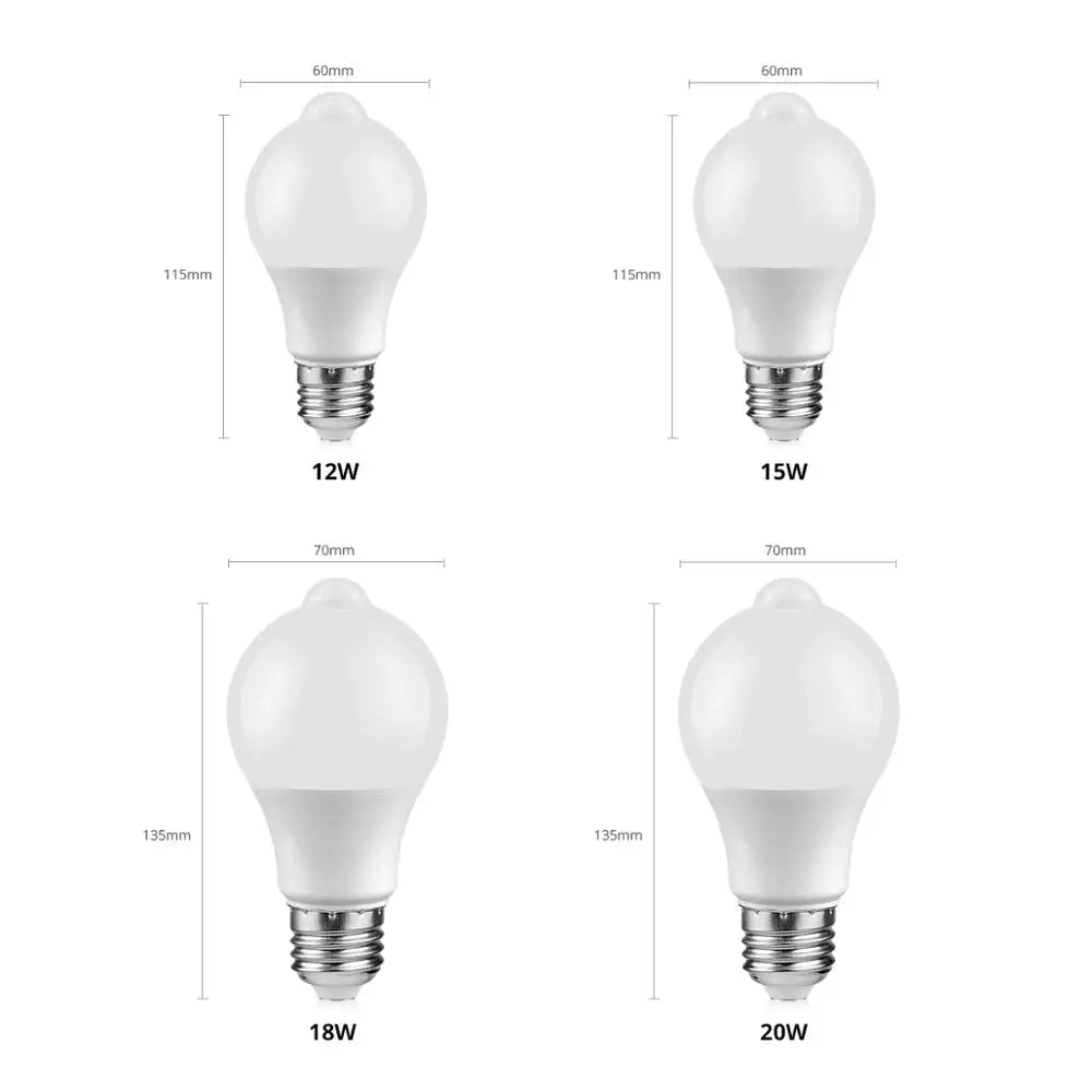 ampoule led veilleuse détecteur mouvement blanc moderne e27 12w 18w