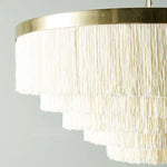 suspension lumineuse franges moderne or blanc gris élégant chambre fille lumière bohème