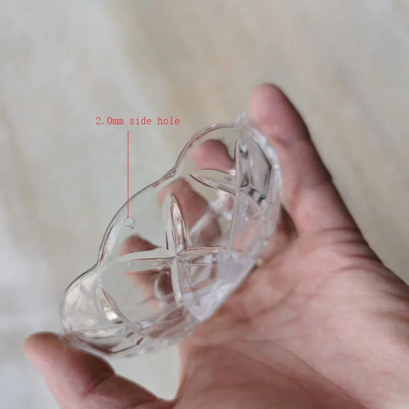 bol décoratif transparent moderne géométrique ligne croisée carré abat jour