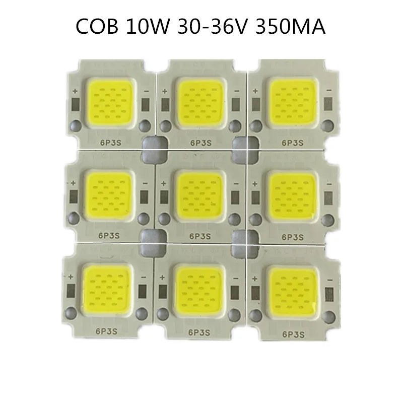 puce led cob haute puissance 10w projecteur lumière rouge bleu vert blanc jaune