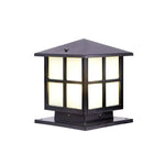 lampe sol marron noir classique texture bois verre mat extérieure