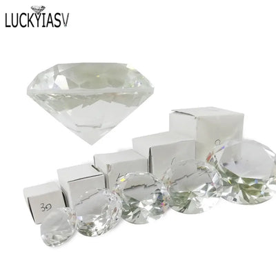 Presse-papier en verre diamant facetté transparent