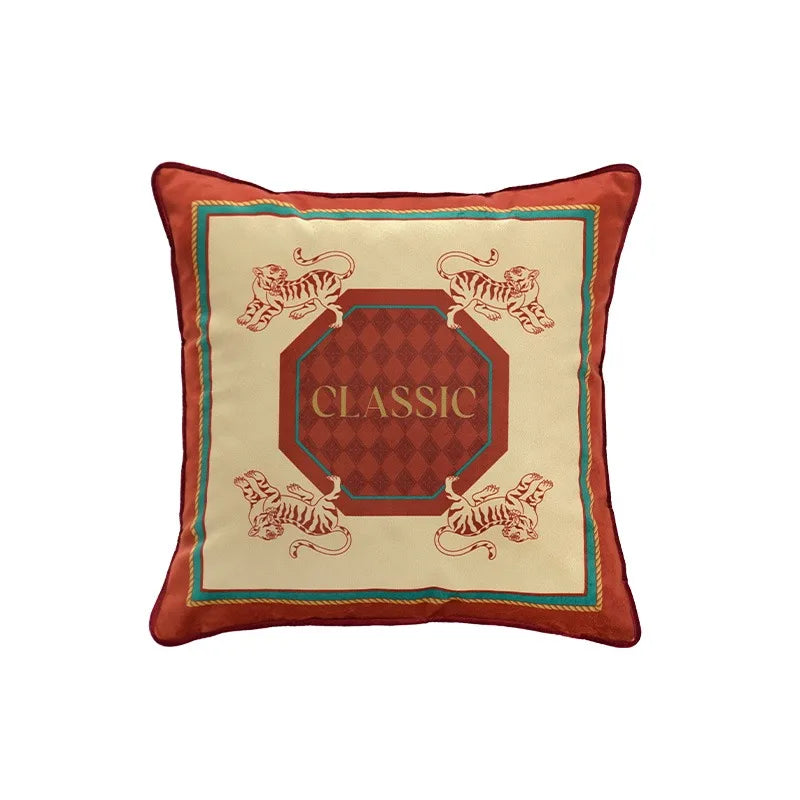 coussins décoratifs serviettes tables motifs géométriques végétaux classiques vert blanc casa