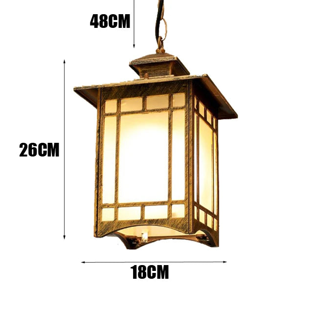 lampe suspendue classique vintage noir grille géométrique beige translucent chambre salon étanche autonome