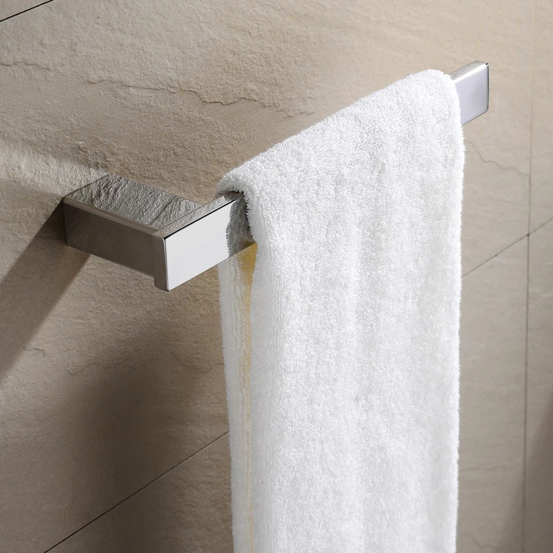 ensemble accessoires salle bain chrome moderne étagère murale porte serviettes porte savon porte rouleau
