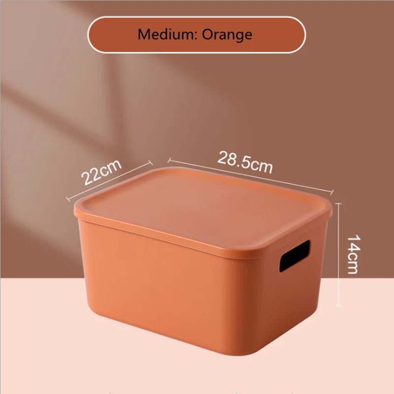 boîtes rangement modernes bleu orange jaune matériau plastique respectueux environnement treillis couvercle petite moyenne