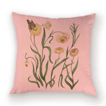 taies d'oreiller carrées fleur vintage polyester blanc décoratives