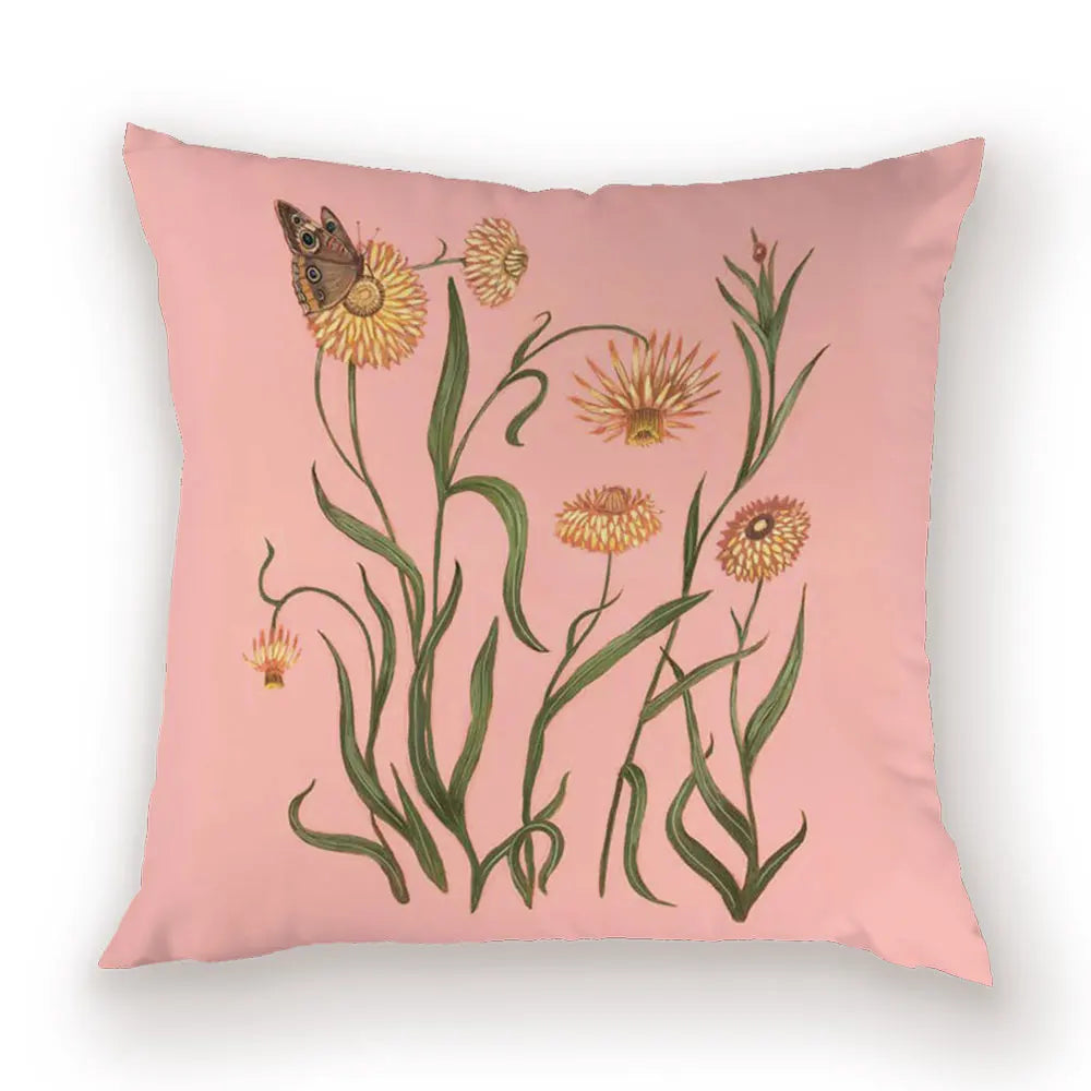 taies d'oreiller carrées fleur vintage polyester blanc décoratives