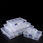 boîtes rangement transparentes modernes compartiments pliables poignées organisation bijoux vis pratiques plastique