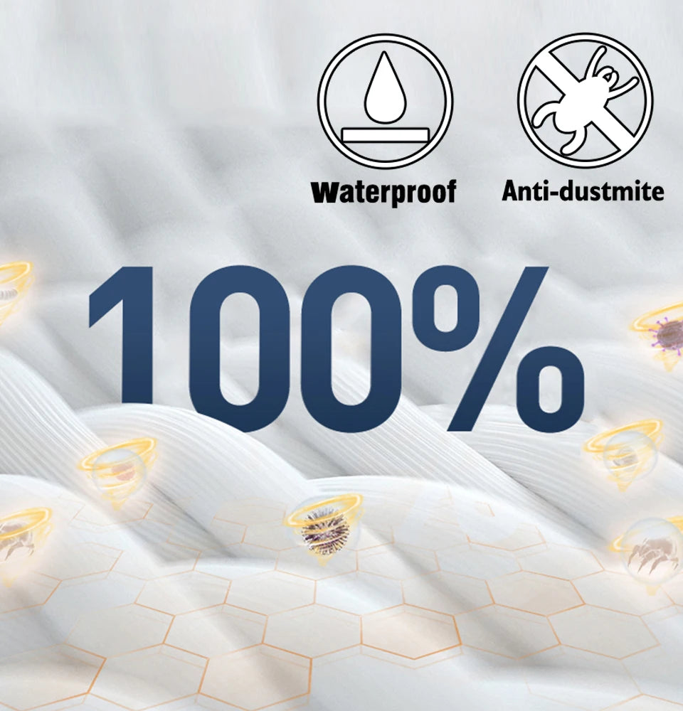 protège oreiller imperméable hexagonal doré moderne blanc 40x60cm lavable machine