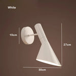 applique murale moderne minimaliste noir blanc fixée mur interrupteur bouton led chambre cuisine étude