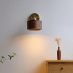 lampe murale industrielle moderne or marron foncé conique réglable bois ampoule led fixée sans