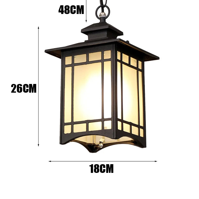 lampe suspendue classique vintage noir grille géométrique beige translucent chambre salon étanche autonome
