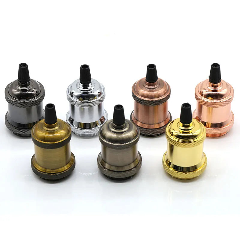 socle lampe industrielle filaire noir argent rose gold or bronze adaptable e27