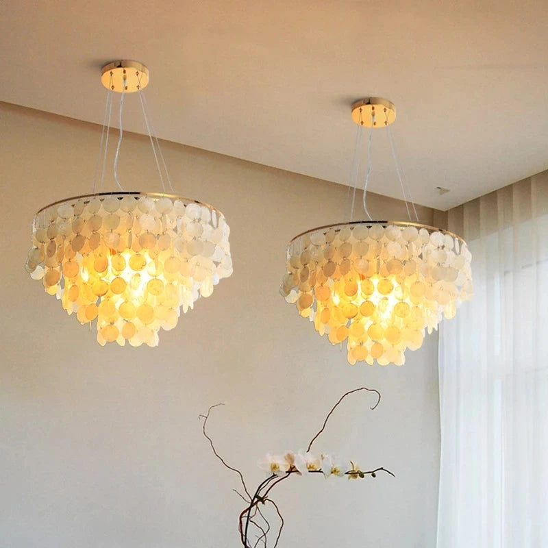 Suspension lumineuse moderne élégante blanc doré translucide clips câbles pendentif chambre