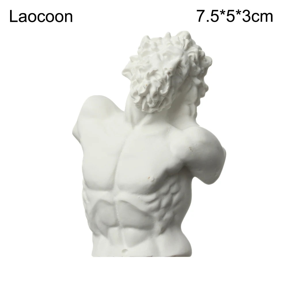 buste sculpté résine blanc détails granuleux classique réaliste décoration intérieureportrait miniature