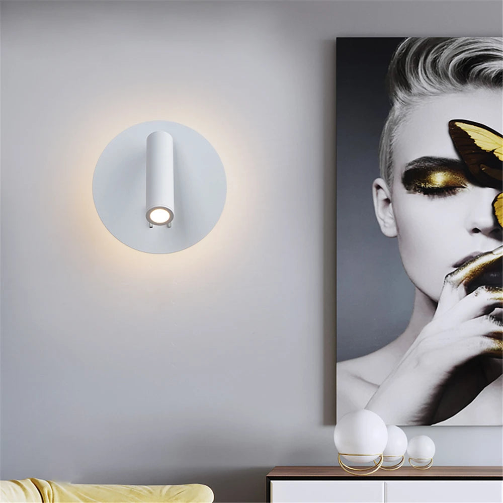 Lampes murales modernes LED blanc noir réglables 220V 110V chambre coucher entrée salle manger