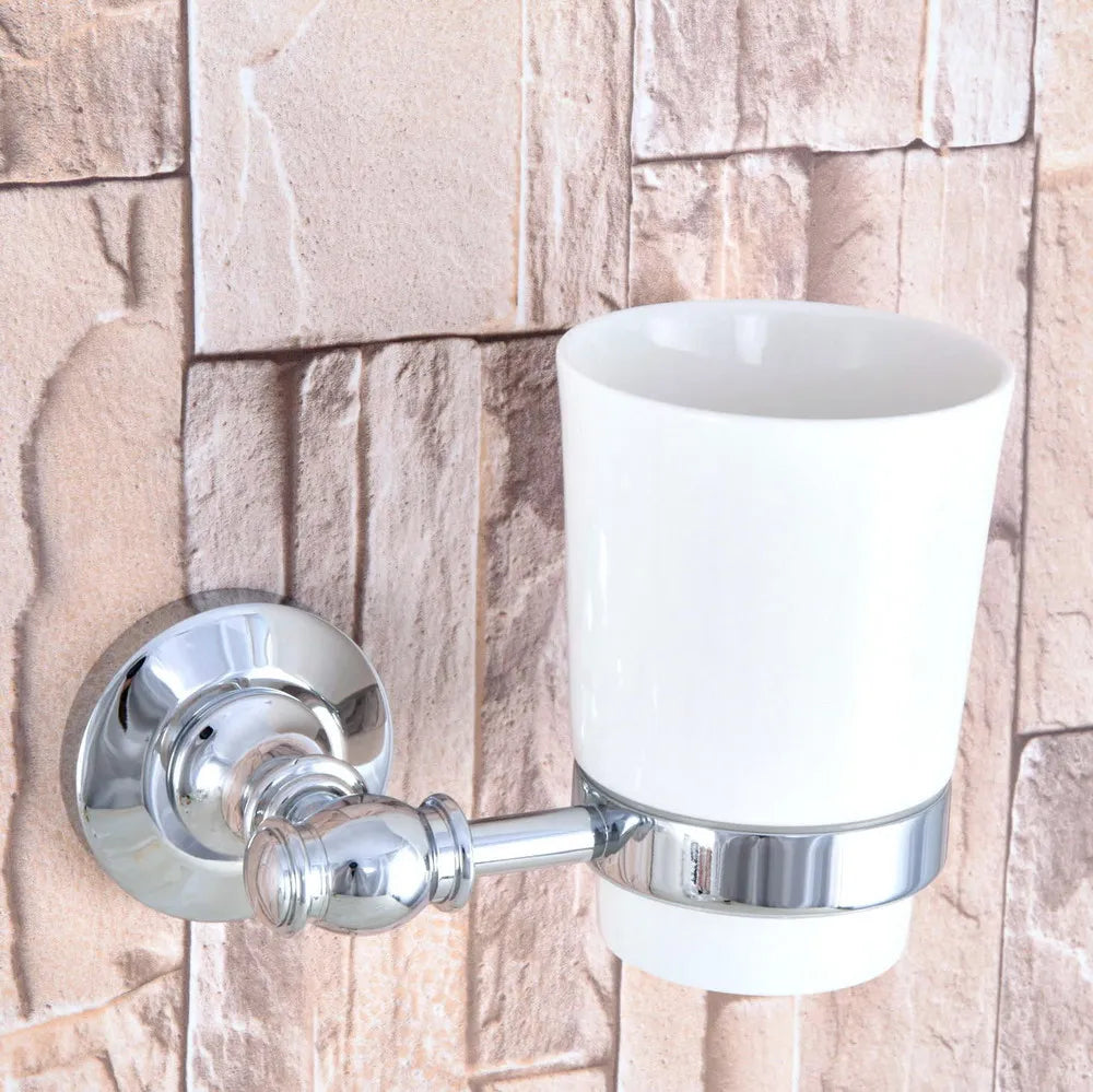 ensemble accessoires salle bain chrome blanc porte savon distributeur brosse wc tasse motif