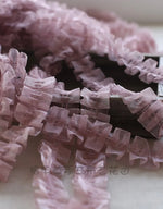 ruban plissé dentelle organza 4cm violet rose bleu rouge noir fuchsia décoratif écolo fournitures