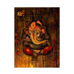 peinture toile religieuse thème hindou animal multicolore détails floraux art contemporain cadre miroir sans