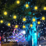 guirlande solaire boules cristal multicolore led extérieure festive patio jardin