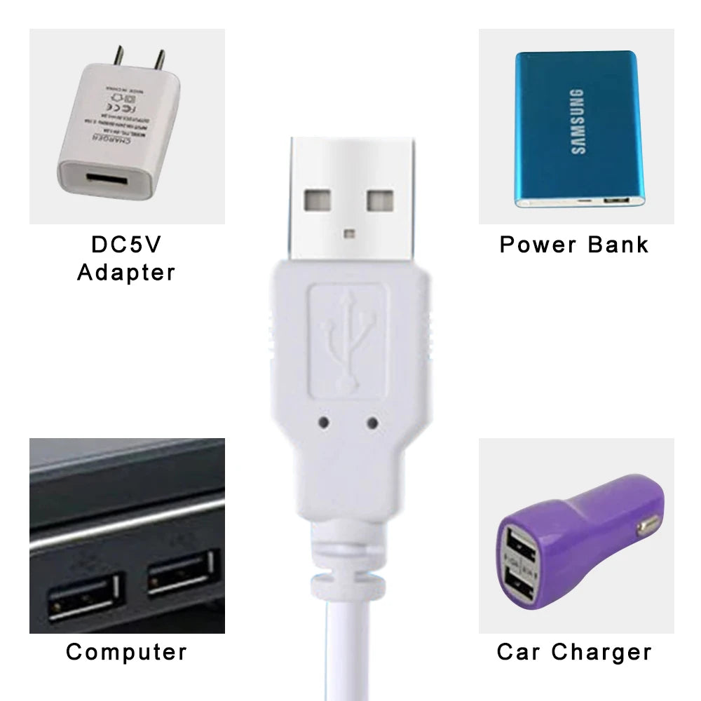 ruban led blanc moderne adhésif 5w dimmable 32cm câble usb 2mètres