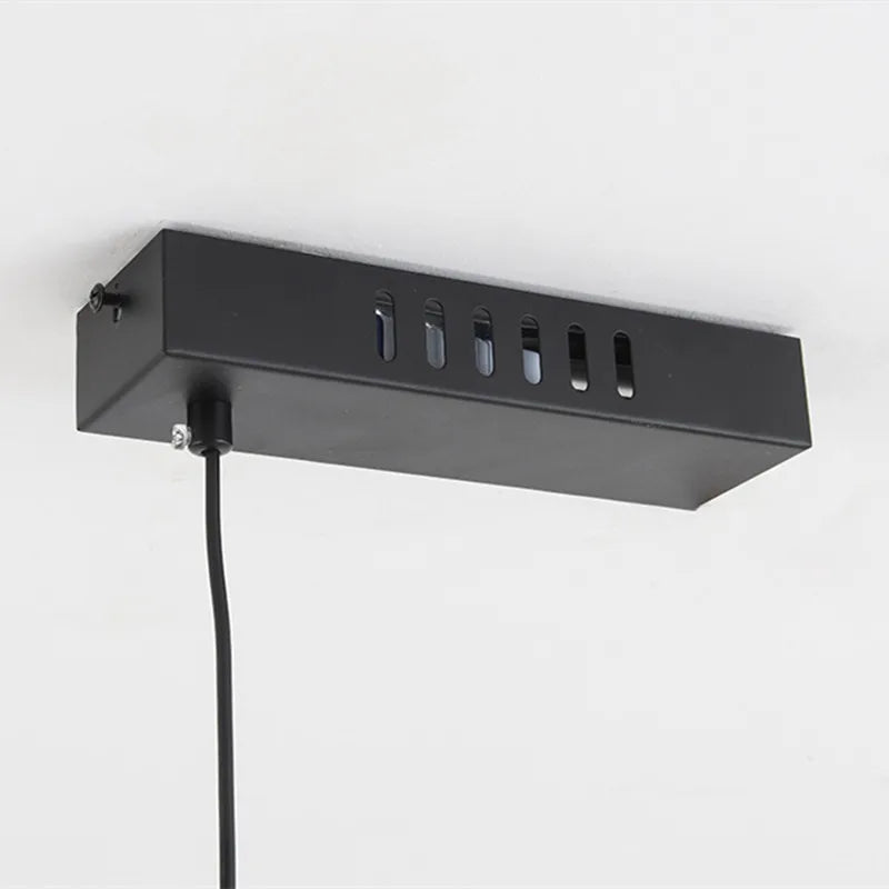 lampe suspendue moderne noire rectangulaire lisse sans ombre led 20w 1000mm