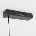 lampe suspendue moderne noire rectangulaire lisse sans ombre led 20w 1000mm