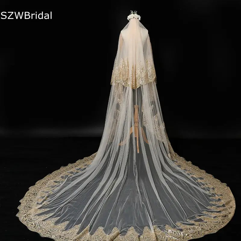 voile mariée blanc broderie fine classique bordure ornée élégant translucide