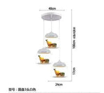 lumière suspendue animaux figurines zèbre panda girafe chambre décoration moderne
