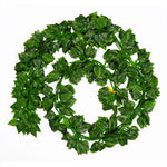 guirlande artificielle feuilles vertes naturelle decoration exterieure mariage prenuptiale exposition accrochable rotin