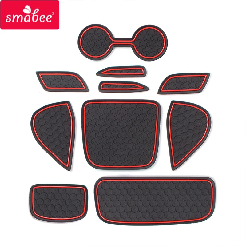 tapis porte voiture moderne tapis antidérapant hexagonal noir rouge adhésif pvc