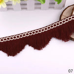 ruban frisé franges bleu clair rose noir marron décoratif 5cm artisanal diy decoration