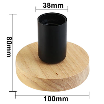 lampe poser moderne minimaliste bois naturel noir interrupteur câble d'alimentation eu